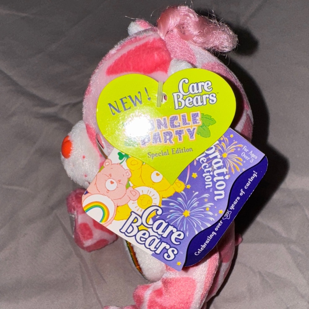 2004 Care Bears Pink and White Plush with Rainbow - Picture 5 of 6